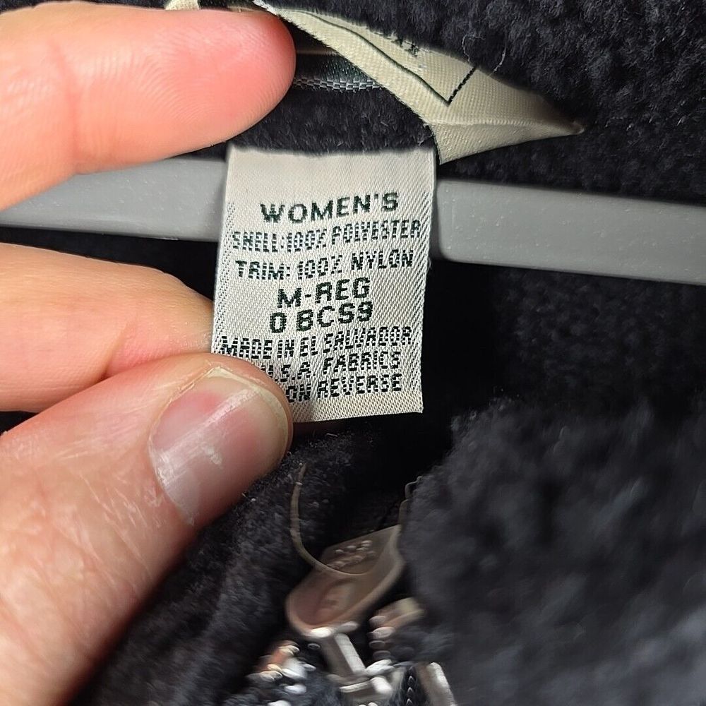LL Bean Pullover Womens Medium Black Hi-Pile Fleece Kangaroo‎ Pocket Outdoors - Picture 5 of 10